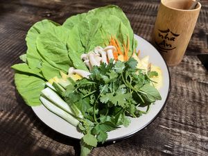 Green mustard Rolls (do it yourself)  at Nhà An Vegetarian in Hanoi