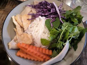 Noodles at Nhà An Vegetarian in Hanoi