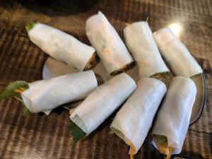 Spring rolls at Nhà An Vegetarian in Hanoi