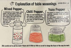 About pepper .  at Ramen Katamuki in Kyoto