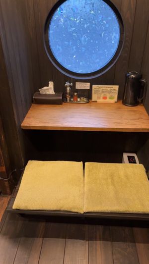 Cutest table   at Ramen Katamuki in Kyoto