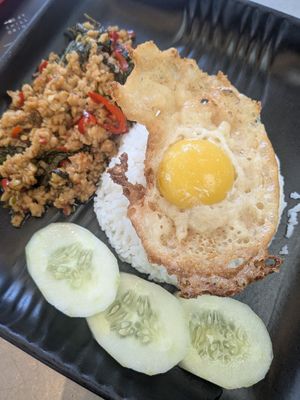 Try the kophrao with plant based meat and vegan fried egg! It was so good. I'd definitely recommend at The Vegano Corner in Chiang Mai