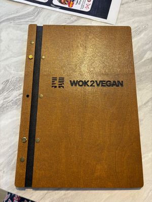 Nice menu design at WOK2VEGAN in Birmingham