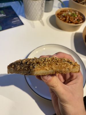 Sesame crunch toast  at WOK2VEGAN in Birmingham
