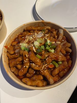 Sweet chilli vegan shredded beef  at WOK2VEGAN in Birmingham