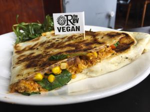 Vegan Quesadilla at The Reverence Hotel in Footscray