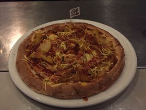 Smoked 'chicken' vegan pizza at The Reverence Hotel in Footscray