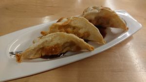 Gyoza with teriyaki sauce (2.50 euro) at Restaurante SUHAZI Jatetxea in San Sebastian