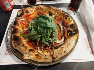Vegan pizza with onions 11.50eur at Ciao Pizzeria Funchal in Funchal