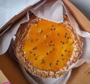 Vegan passion fruit cheesecake at Lydia Vallo Food in Georgetown