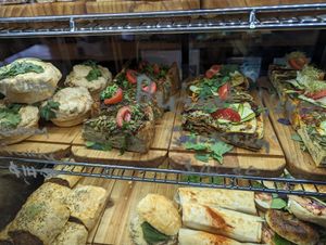 Vegan quiche and quesadilla at Dune Cafe in Christchurch