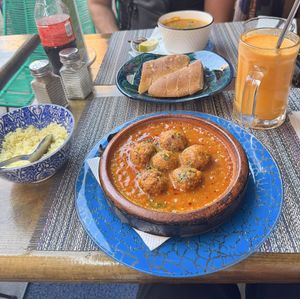 Vegan Kefta Tajine with couscous  at Enjoy Your Meal in Marrakech