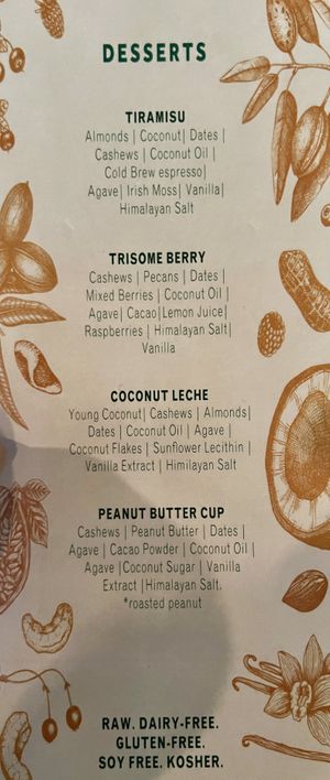 Dessert menu  at Ras Plant Based - West Village  in New York City