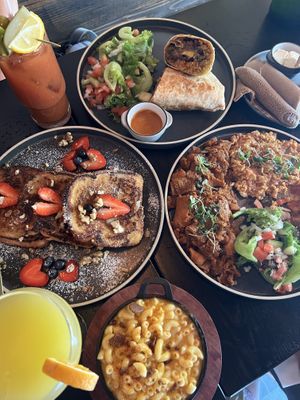 Kitfo burrito, Ethiopian brunch combo, Mac n’ cheeze, French toastt  at Ras Plant Based - West Village  in New York City