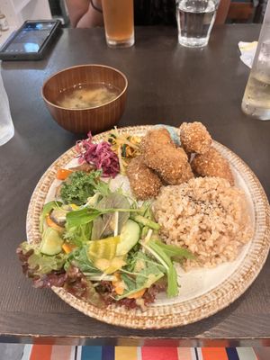 Karaage plate  at LOTUS CAFE TOKYO in Tokyo