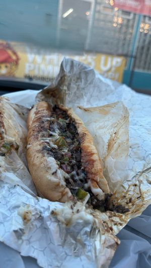 OK, Do NOT judge this one by the picture. Tried but really could not make this one look pretty Philly Cheesesteak at Shroomlicious Meals in Memphis
