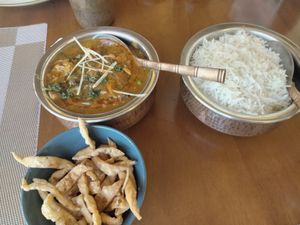 Veg curry with rice at Tandoor Indian Restaurant Tamarindo in Tamarindo