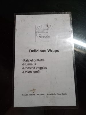 Menu at El Armadillo - La Troca Zipolite in Zipolite