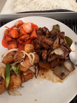 Salt and Pepper tofu Black bean vegan chicken and Hong Kong vegan  chicken at Happy Valley in Rochester