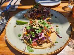 Cauliflower tacos at Alimentaria Mexicana in Vancouver