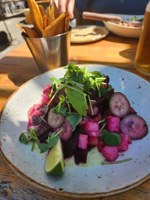 Beet ceviche at Alimentaria Mexicana in Vancouver