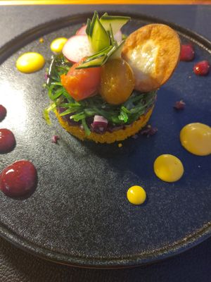 Starter - can't remember what it was but it tasted good! at Tantaluna in Fuerteventura