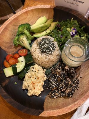 Super delicious sesame tempeh bowl   at The Garden Kafe at The Yoga Barn in Ubud