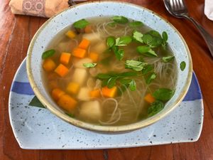 Vegetable soup   at The Garden Kafe at The Yoga Barn in Ubud
