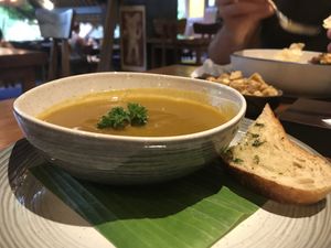 Pumpkin Soup 😌  at The Garden Kafe at The Yoga Barn in Ubud