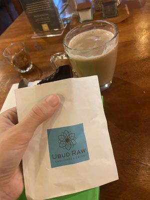 Vegan chai and raw chocolate from Ubud raw  at The Garden Kafe at The Yoga Barn in Ubud