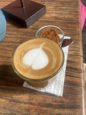 Cappuccino with oat milk   at The Garden Kafe at The Yoga Barn in Ubud