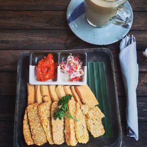 tempeh & tofu crisps at The Garden Kafe at The Yoga Barn in Ubud