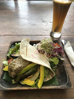 Vegan Pita at The Garden Kafe at The Yoga Barn in Ubud