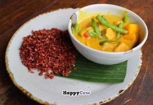 Pumpking tempeh curry at The Garden Kafe at The Yoga Barn in Ubud