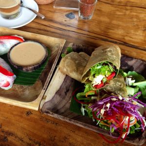 wrap at The Garden Kafe at The Yoga Barn in Ubud