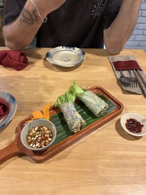 Fresh Saigon rolls  at Rau Ơi Eatery in Hoi An
