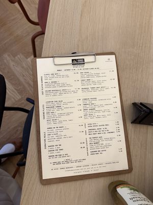 Menu  at Hummus Studio in Berlin