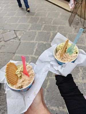 Pistachio & Hazelnut Gelato Pots at Gelati Bianca  in Siracusa