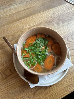 Appetizer, noodle soup  at VegÁno in Liptovsky Hradok