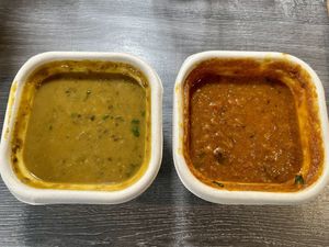 Veg curry & lentil curry  at Namaste Inbhir Nis  in Inverness