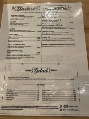 Menu at Crafted The Art of the Taco in Greensboro