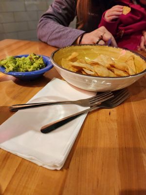 Chips and gauc at Crafted The Art of the Taco in Greensboro