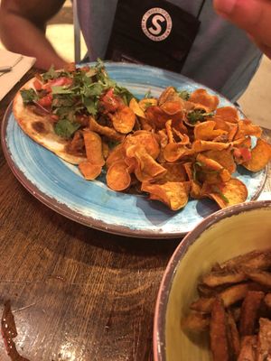 Baja taco with chofu  at Crafted The Art of the Taco in Greensboro