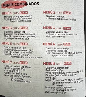 Opciones de menús at Bar Los Maños in Valencia