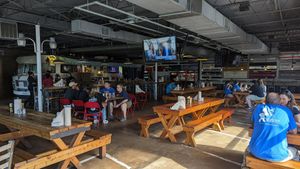 Inside seating at Twisted Root Burger Co in Arlington