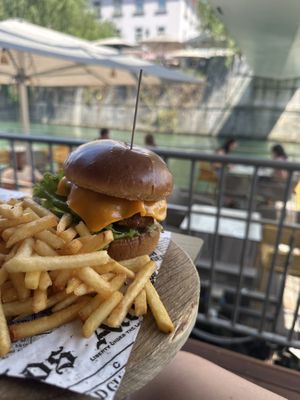 Vegan falafel burger  at Makalonca in Ljubljana