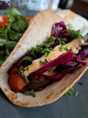 Tacos with fresh salad at Vieta in Vilnius