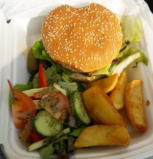 vegan burger soy at Vieta in Vilnius