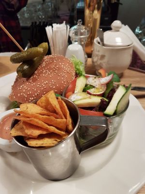 Tofu burger at Vieta in Vilnius