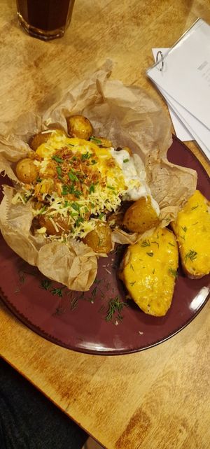 Bbq oyster mushrooms at Vieta in Vilnius